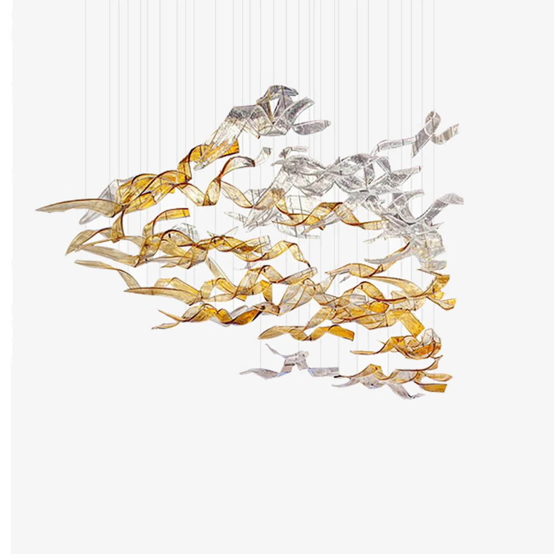 Solid Customized Murano Ribbons Chandelier High-Grade