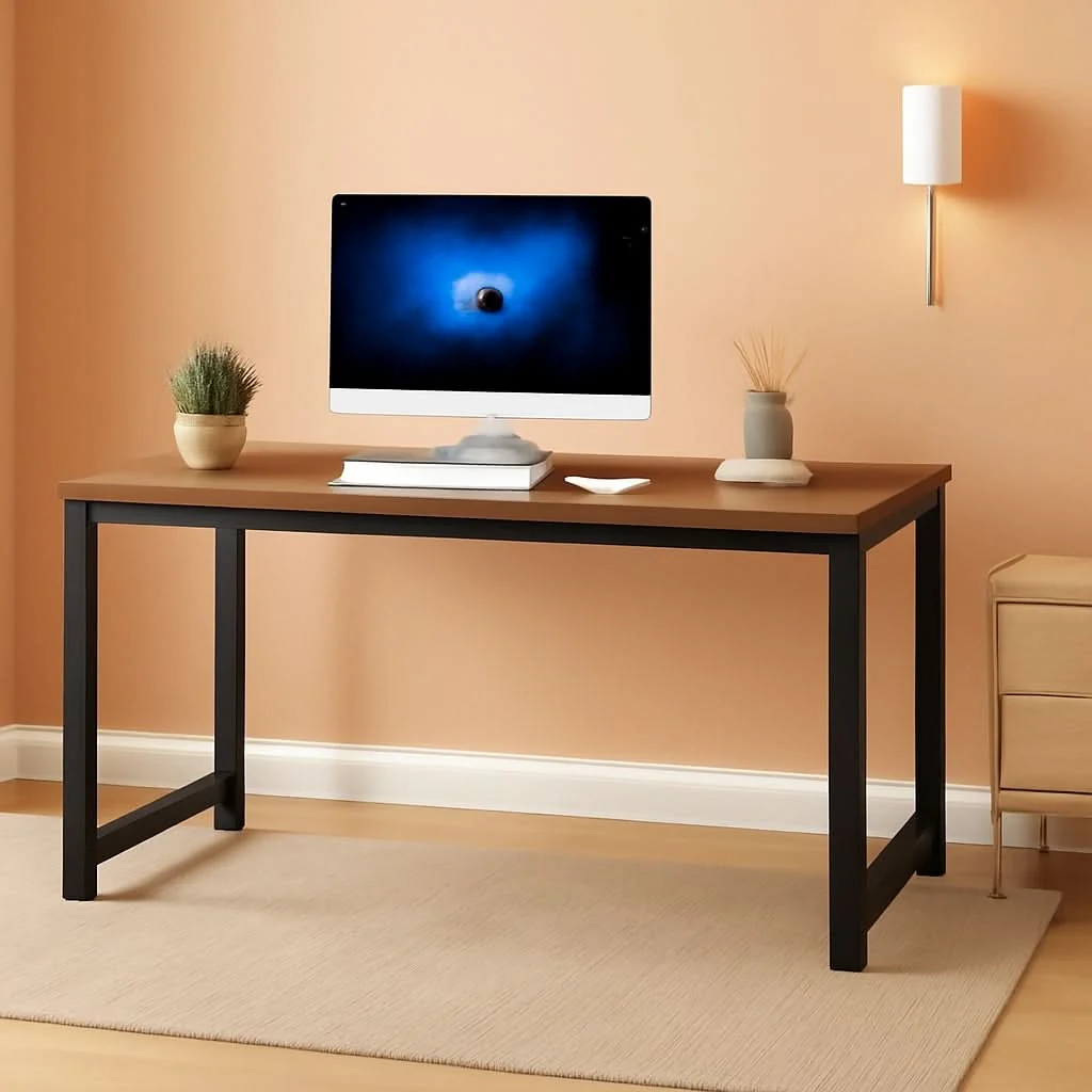 Stylish 55 Inch Computer Desk Rustic Brown For Home Office Original
