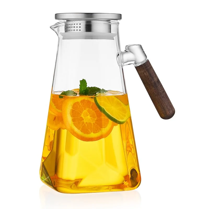 Advanced 2L Glass Pitcher with Lid and Spout Contemporary