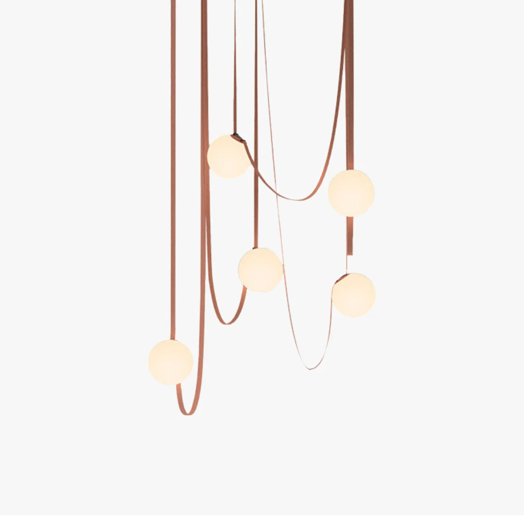 Solid Italian Belt Glass Ball Chandelier Pure