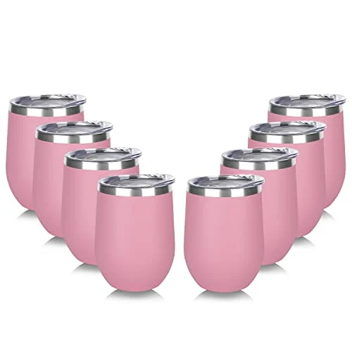 High-Performance Stainless Steel Wine Tumbler Bulk with Lid 8 Count Genuine