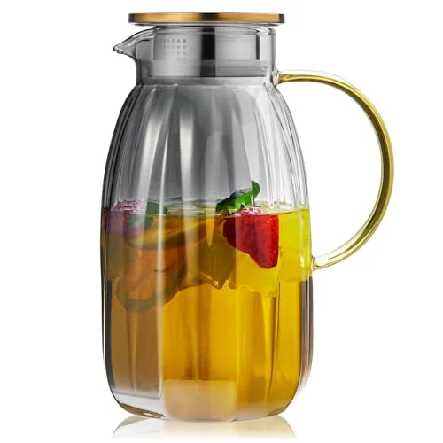 Environmentally Friendly 68OZ Glass Pitcher with Lid and Spout High-Grade