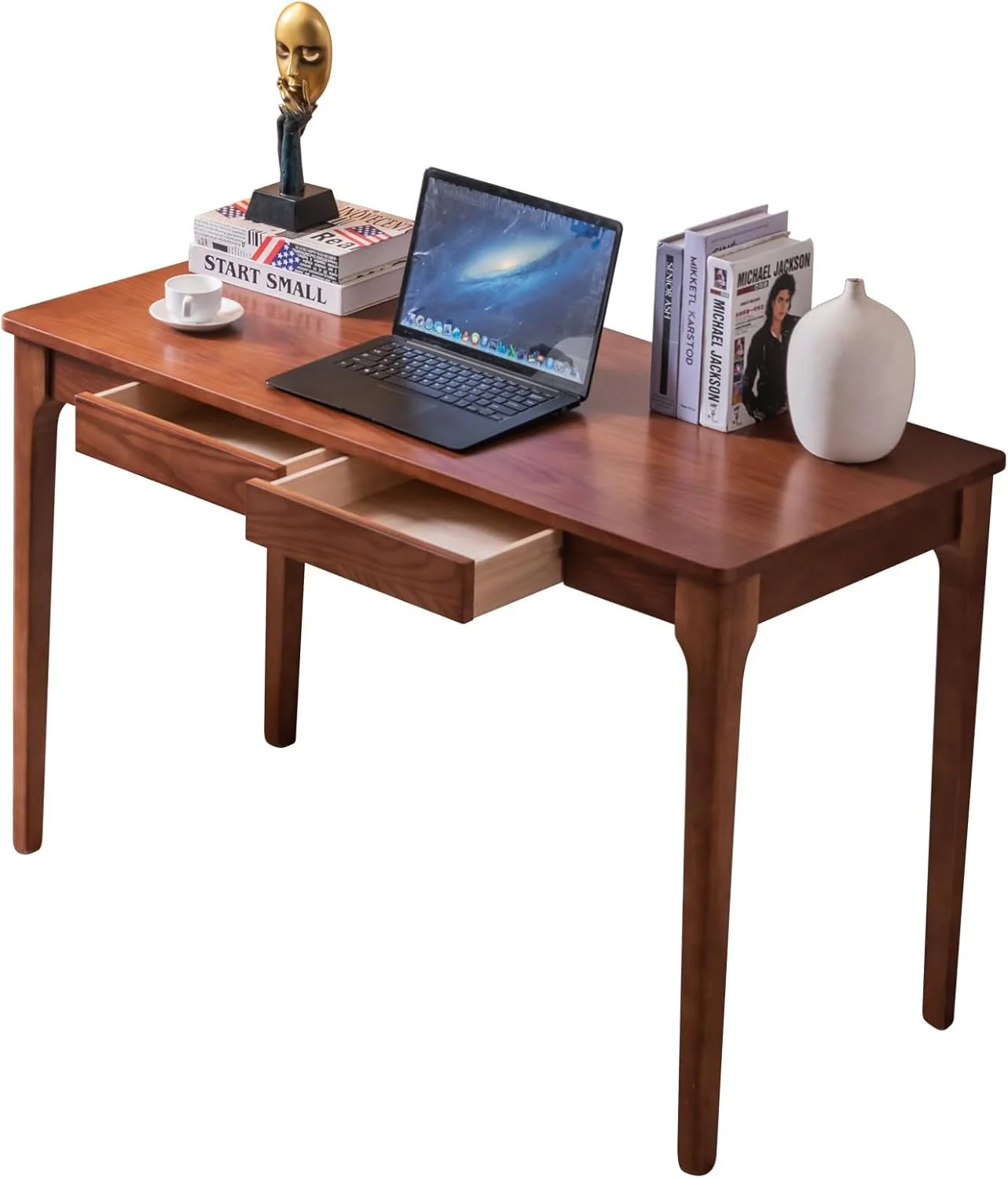 Artisan Cherry Contemporary Hardwood Desk Drawers 47.2 Inches Refined