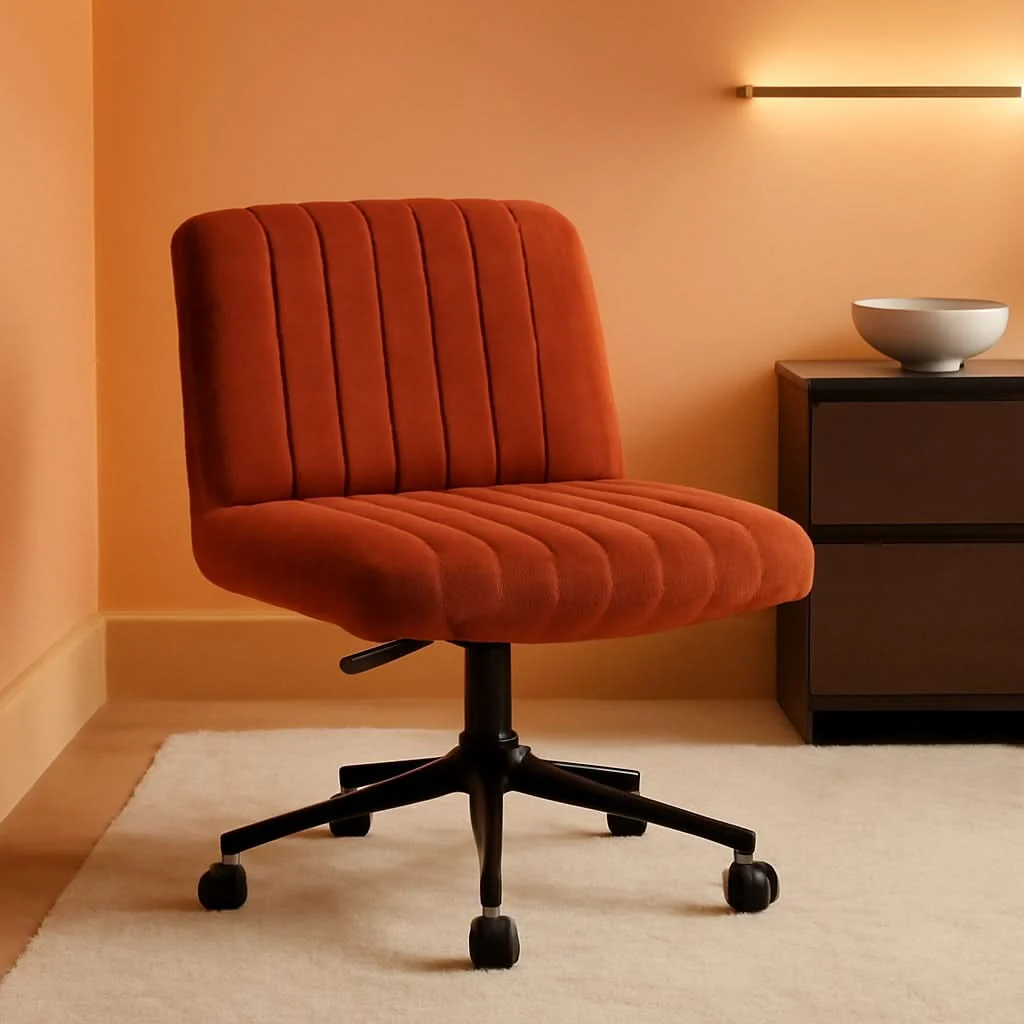 Clean Orange Pocket Spring Office Chair For Computer Desk Sustainable