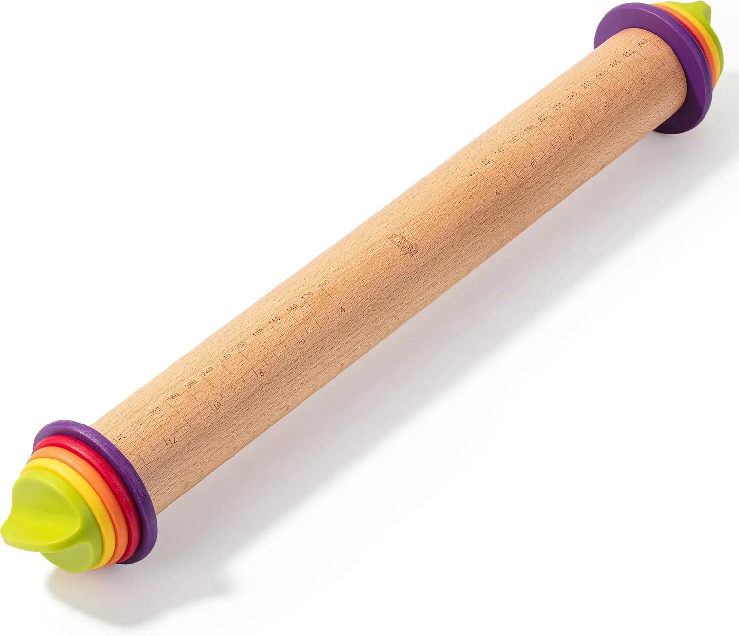 First-Class Adjustable Rolling Pin with Thickness Rings 13.8 4 Rings Enhanced