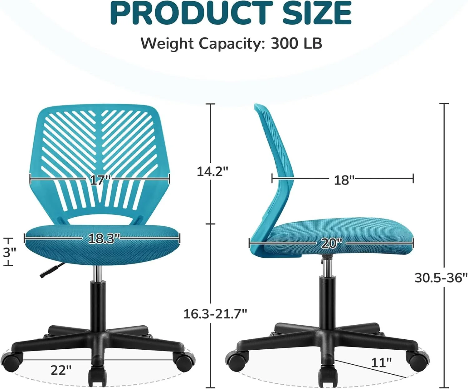 Next-Generation Turquoise Low Back Desk Chair With Lumbar Support And Adjustable Heigh Healthy