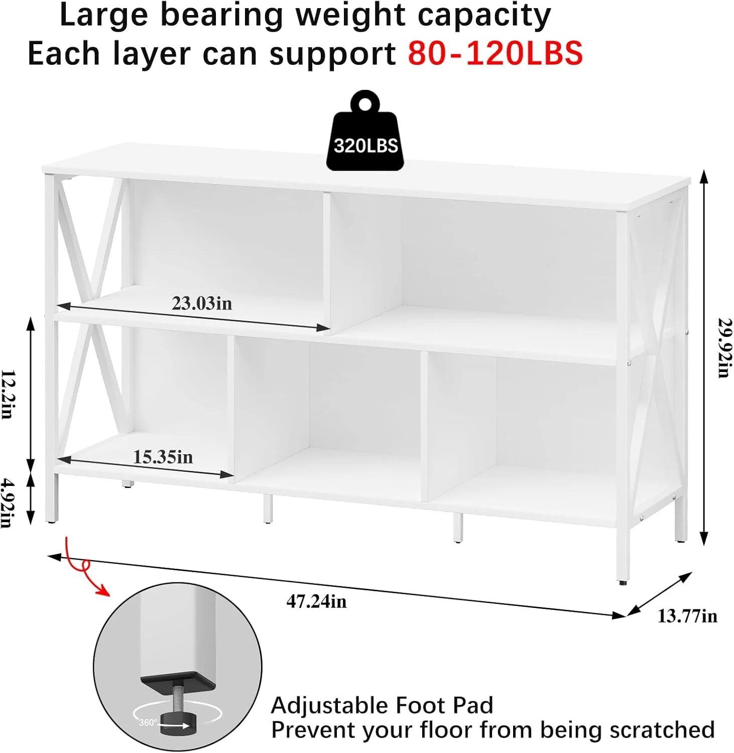 Selected White 5 Cube Contemporary Industrial Open Bookcase Efficient