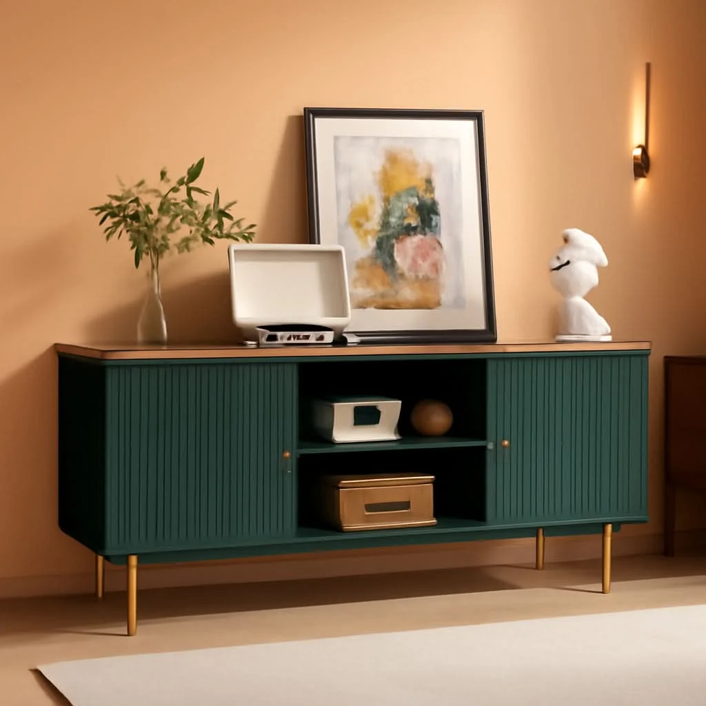 Eco-Friendly 55 Inches Fluted TV Stand Entertainment Center Premium Trendy