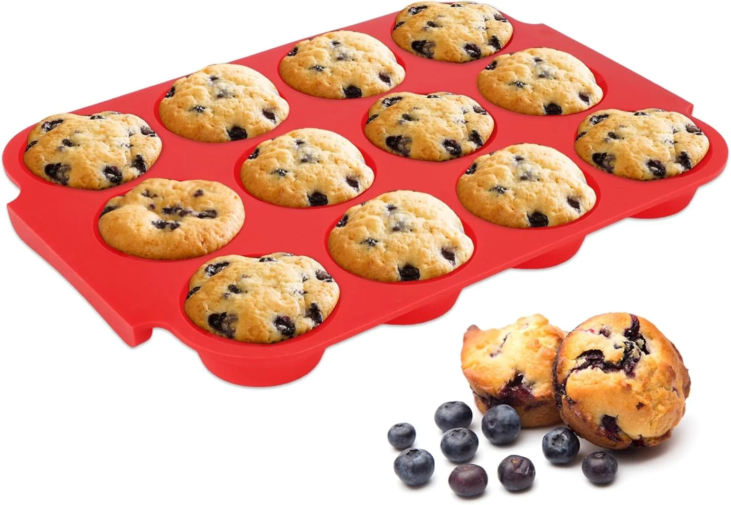 Versatile Silicone Muffin Pan for Baking – Nonstick Cupcake Pan 12 Cups Easy Release Clean Dishwasher Safe Muffin Tray for Homemade Muffins Cupcakes. Expertly Made