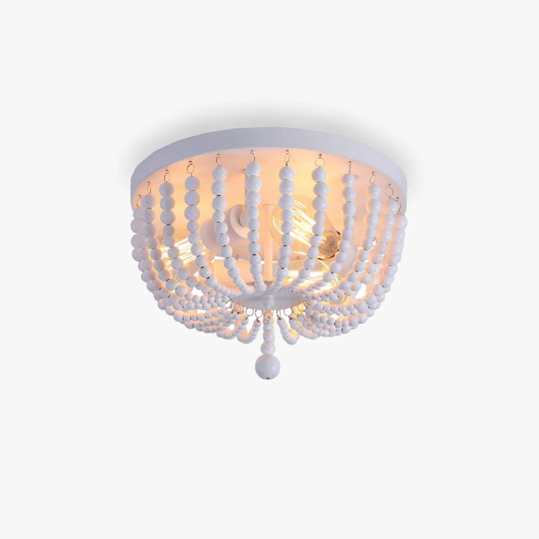 Excellent Bohemian Wooden Bead Ceiling Lamp Efficient