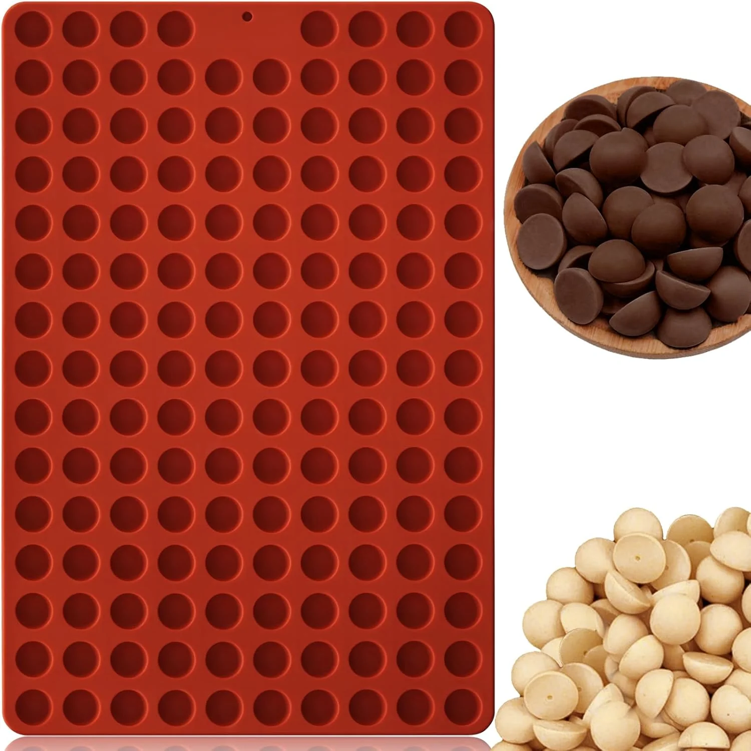 Dependable Hknmtt Mini Semi Sphere Shape Molds Silicone 148 Cavities Round Baking Moulds for Dog Treats Snack Candy Chocolate Chip Cookie Wax Yogurt Melts Certified