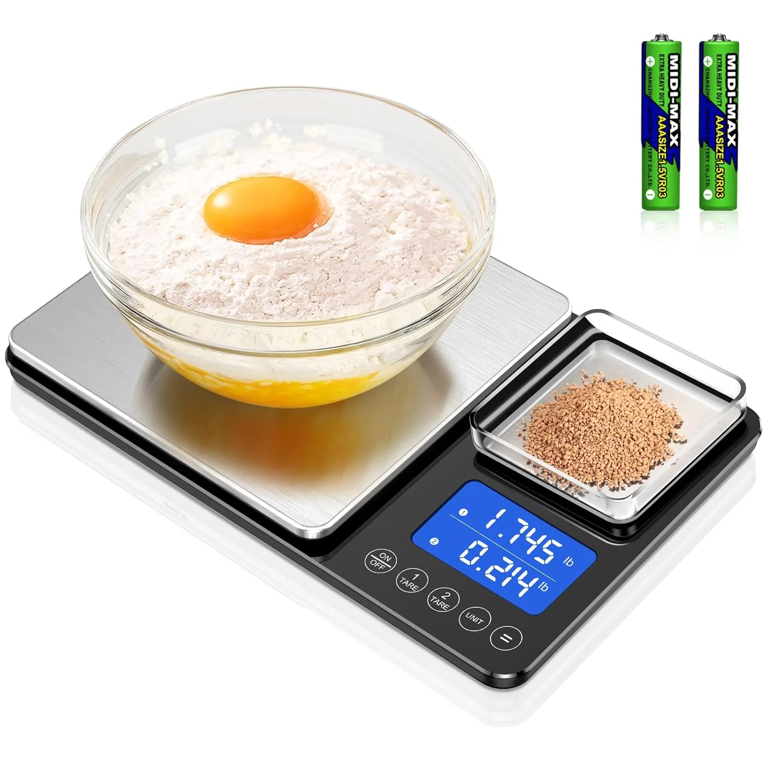Breathable 0.001oz 33lbs Dual Platform Food Kitchen Scales Digital Weight Grams and Ounces Two Precisions Kitchen Scale for Sourdough Bread Optimized