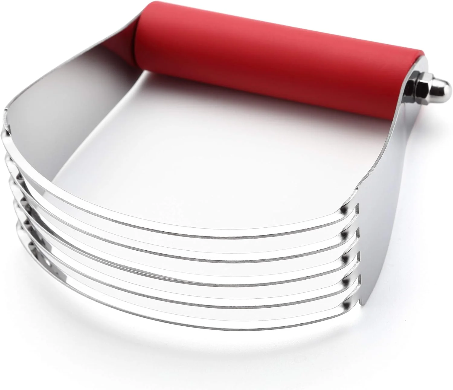 Excellent Spring Chef Large Red Dough Blender For Baking Professional Heavy Duty Dough Cutter Tool with Thick Blades Stainless Steel Puff Pastry Cutter Tool Carefully Designed