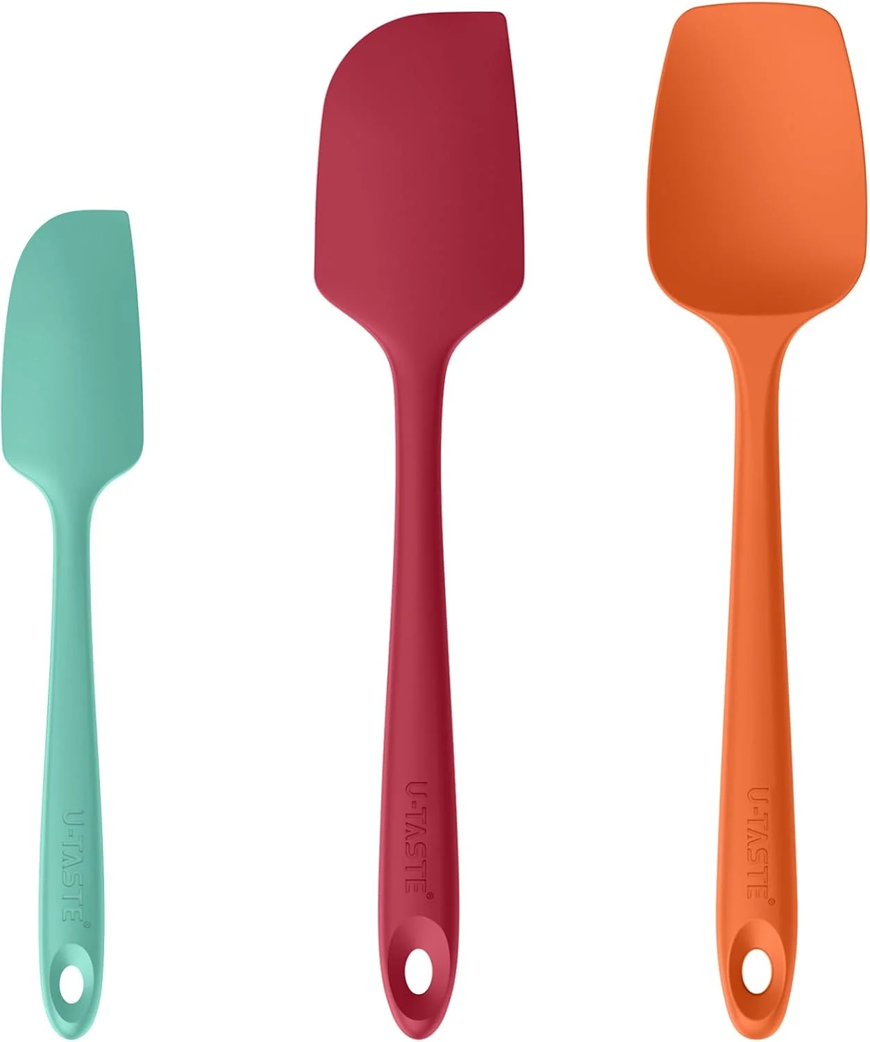 Specialty U-Taste Silicone Baking Spatula Set 600ºF High Heat Resistant Food Grade Flexible Rubber Kitchen Cooking Mixing Scraper