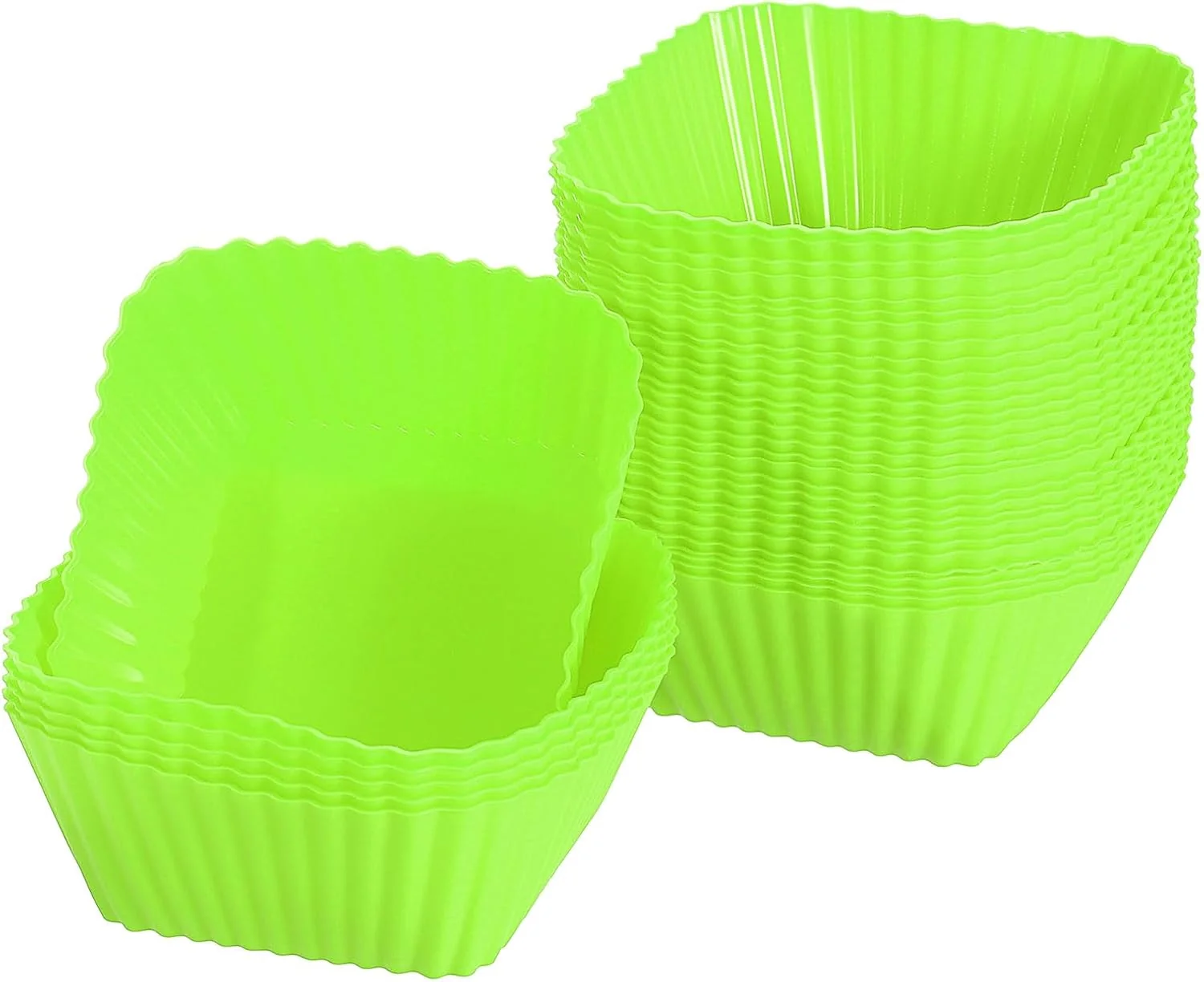 Professional uxcell 36Pcs Silicone Cupcake Baking Cups Silicone Muffins Liners Non-Stick Square Baking Cups Lightweight