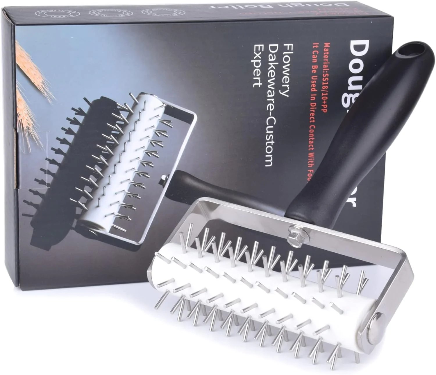 Dependable Pizza Dough Docker – Evnsix Pastry Docker Roller with Stainless Steel Spikes for Homemade Baking Cake crackers Pie Hole Maker Expertly Made