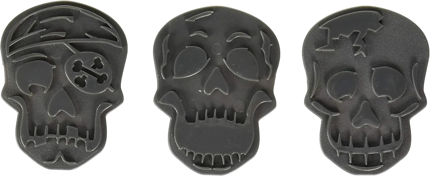Pure Tovolo Skull Templates Reverse Dishwasher Safe Set of 6 Cookie Stamps with Cutter Refined