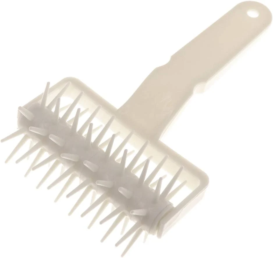 Natural DOITOOL Plastic Pizza Dough Docker Roller 7.87 Inch Baking Spike Roller Pastry Tool Prevents Dough Blistering Even Rising Thin Crust for Pizza and Pastry Preparation Expertly Made
