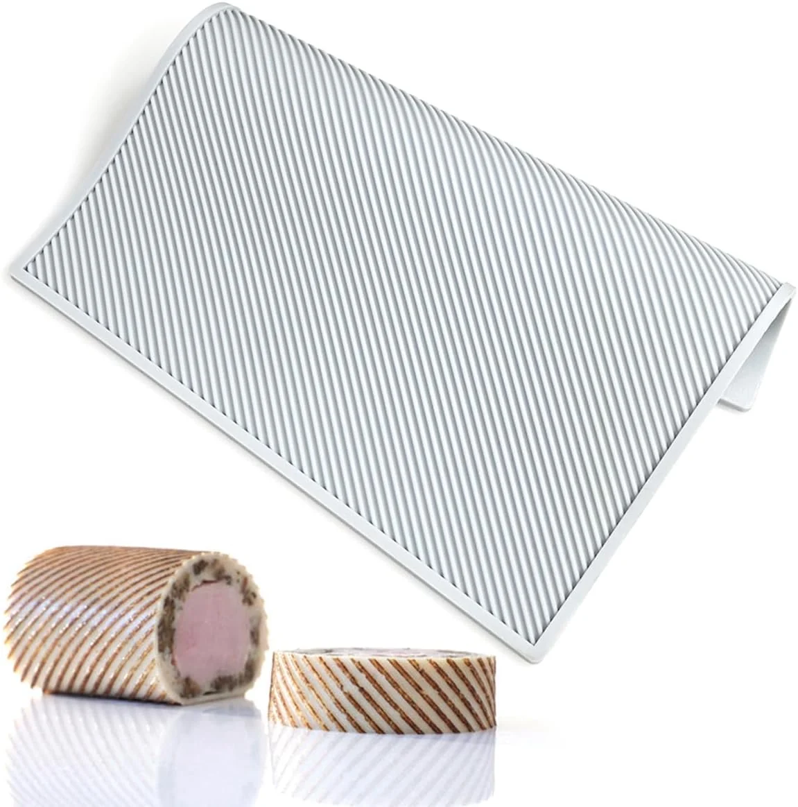 High-Quality Tuke 3D Cake Lace Mold Stripe Lace Mat Embosser Texture Silicone Mould Fondant Chocolate Stencil Border Bakeware Cake Decorating A_ Stripe Traditional
