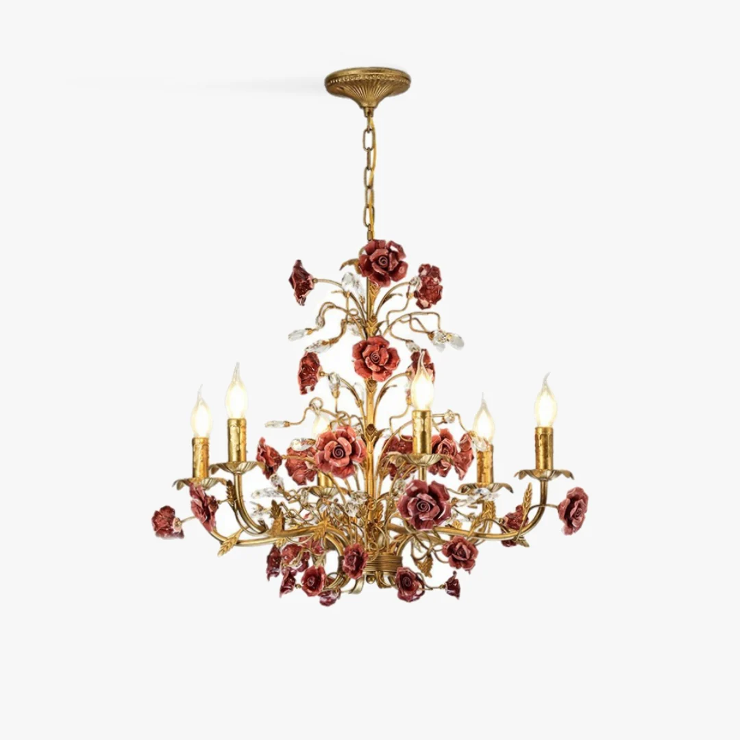 Secure French Country Rose Chandelier Premium Material