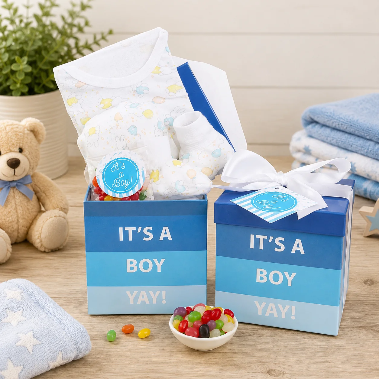 Healthy It’s A Boy New Baby Gift Basket Professional