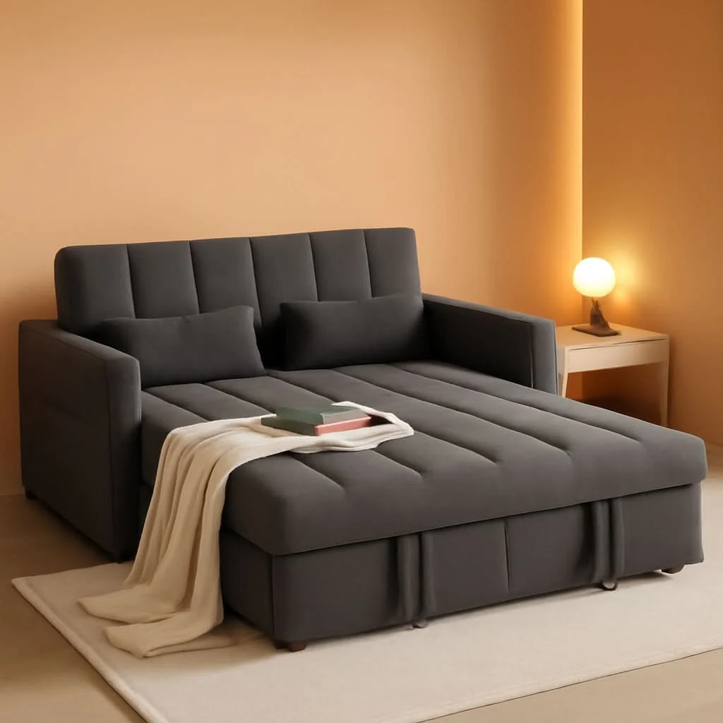Top-Quality Three In One Convertible Sleeper Sofa Bed With Adjustable Backrest Lig Reusable
