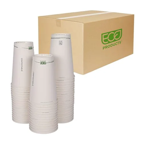 Durable GreenStripe Disposable Paper Hot Cups 1000 Count Elegant