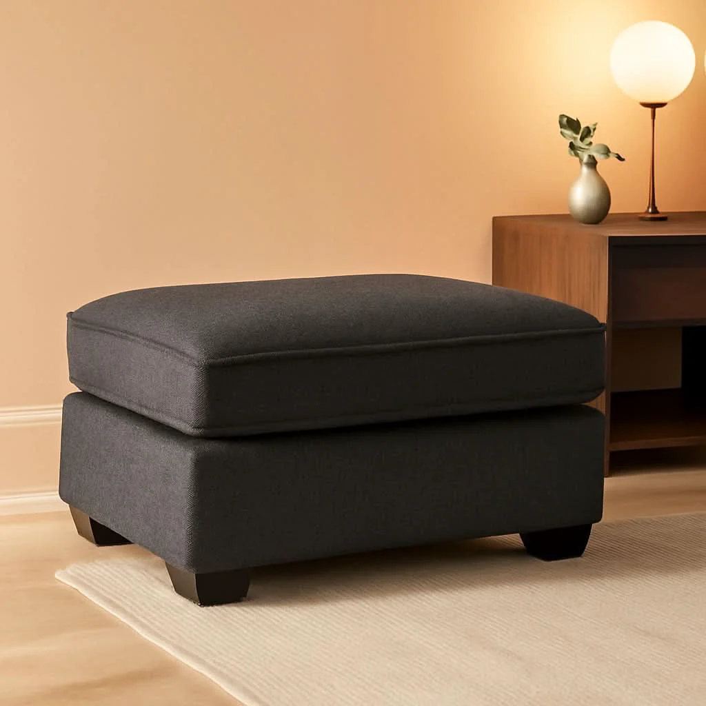 Next-Generation Dark Gray Modern Rectangular Chenille Upholstered Ottoman Professional
