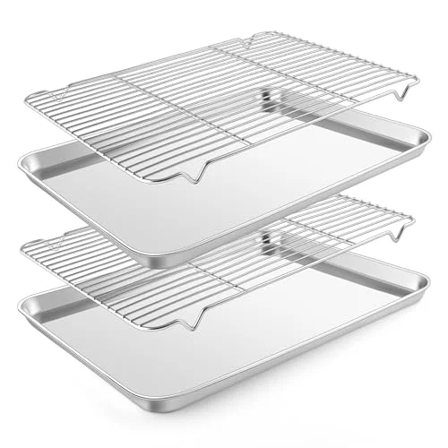 Powerful Baking Sheet with Wire Rack 2 Count Versatile