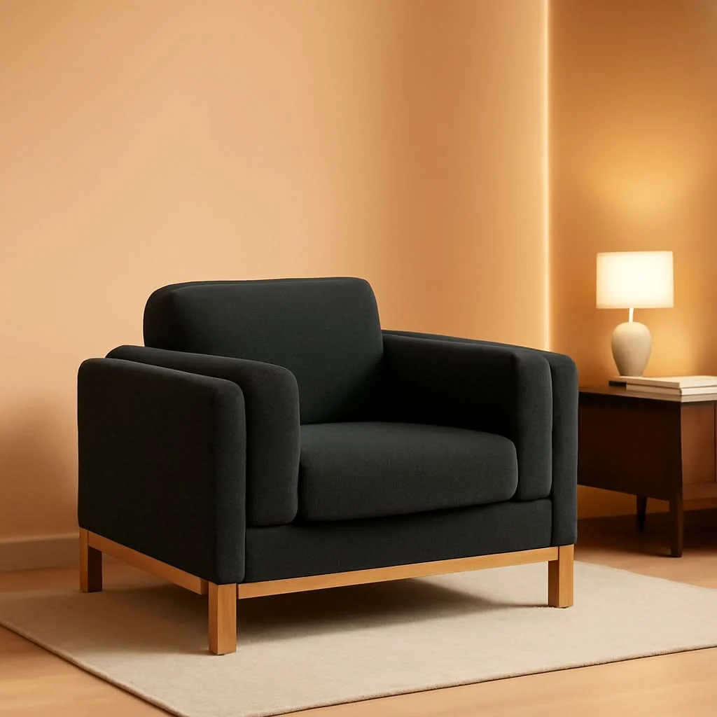 Luxury Oversized Accent Chair Dark Grey Upholstered Armchair High-Performance