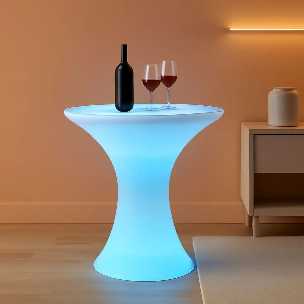 Enhanced Rechargeable LED Hourglass Cocktail Table With Remote Consistent