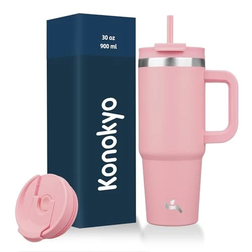 Trendy 30 oz Insulated Tumbler Water Bottle with Handle Top-Quality
