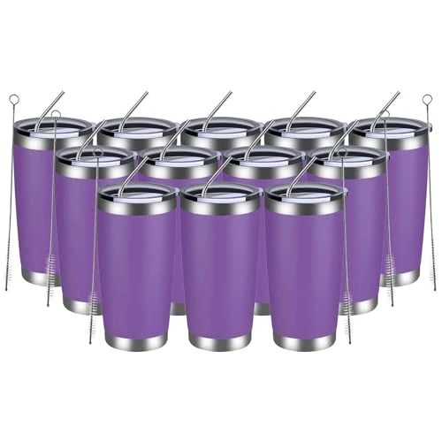 Specialty 20oz Tumbler 12 Pack Double Wall Vacuum Insulated Travel Mug Bulk 12 Count Quality
