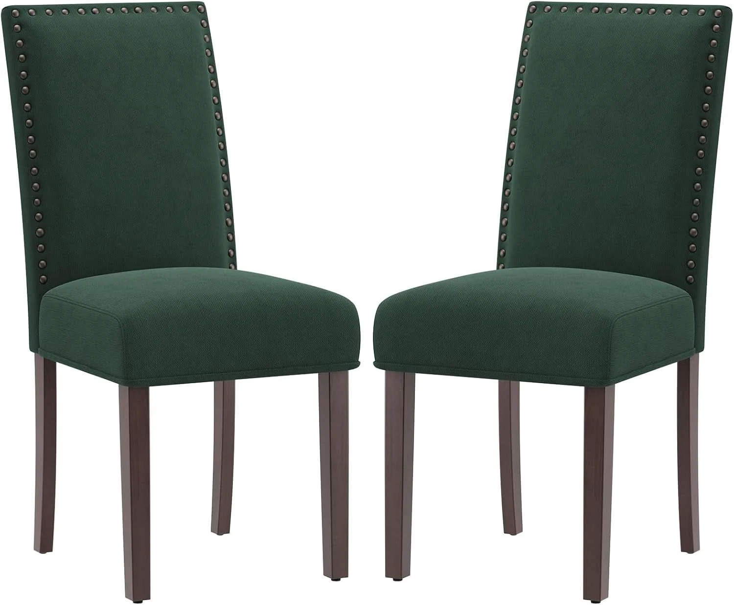 Versatile Green Velvet Upholstered Dining Chairs With Nailhead Traditional