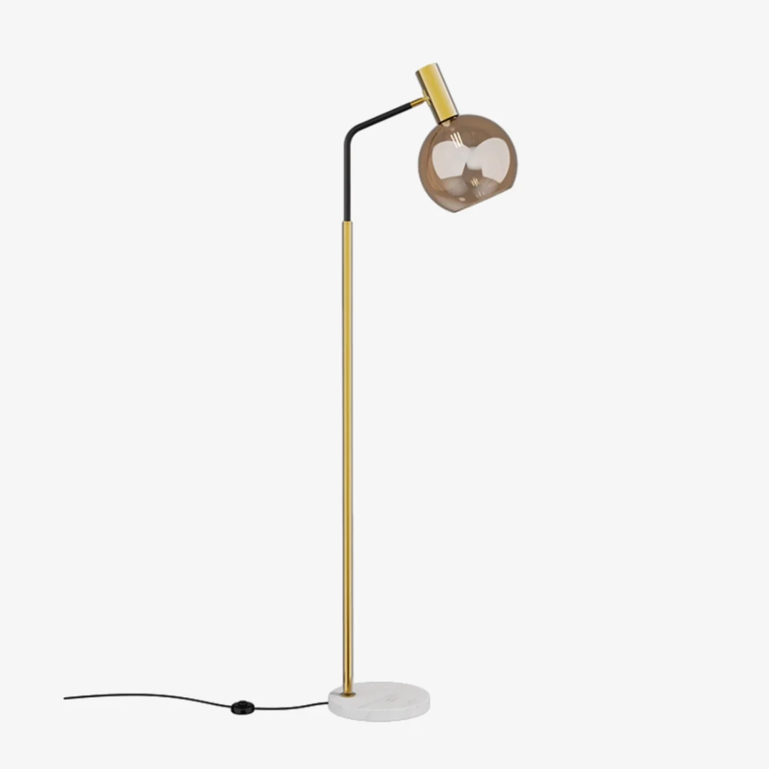 Safe Amber Glass Floor Lamp Soft