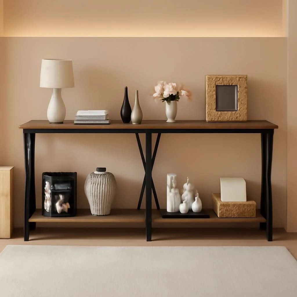 Elite Sofa Console Table 70.9 Inch Industrial Grade Brown Exclusive