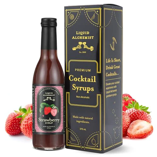 Reusable Strawberry Syrup for Cocktails 12.7 Fl Oz Eco-Friendly