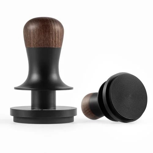 Prestigious 53.35mm Espresso Coffee Tamper with Three Spring Loaded Calibrated Espresso Tamper 30lbs 54mm Espresso Hand Tamper with Sound Feedback Titanium Coating Black T6177T Authentic