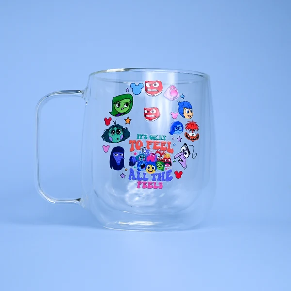 Green Feel The Feels Double Wall Glass Mug Premium