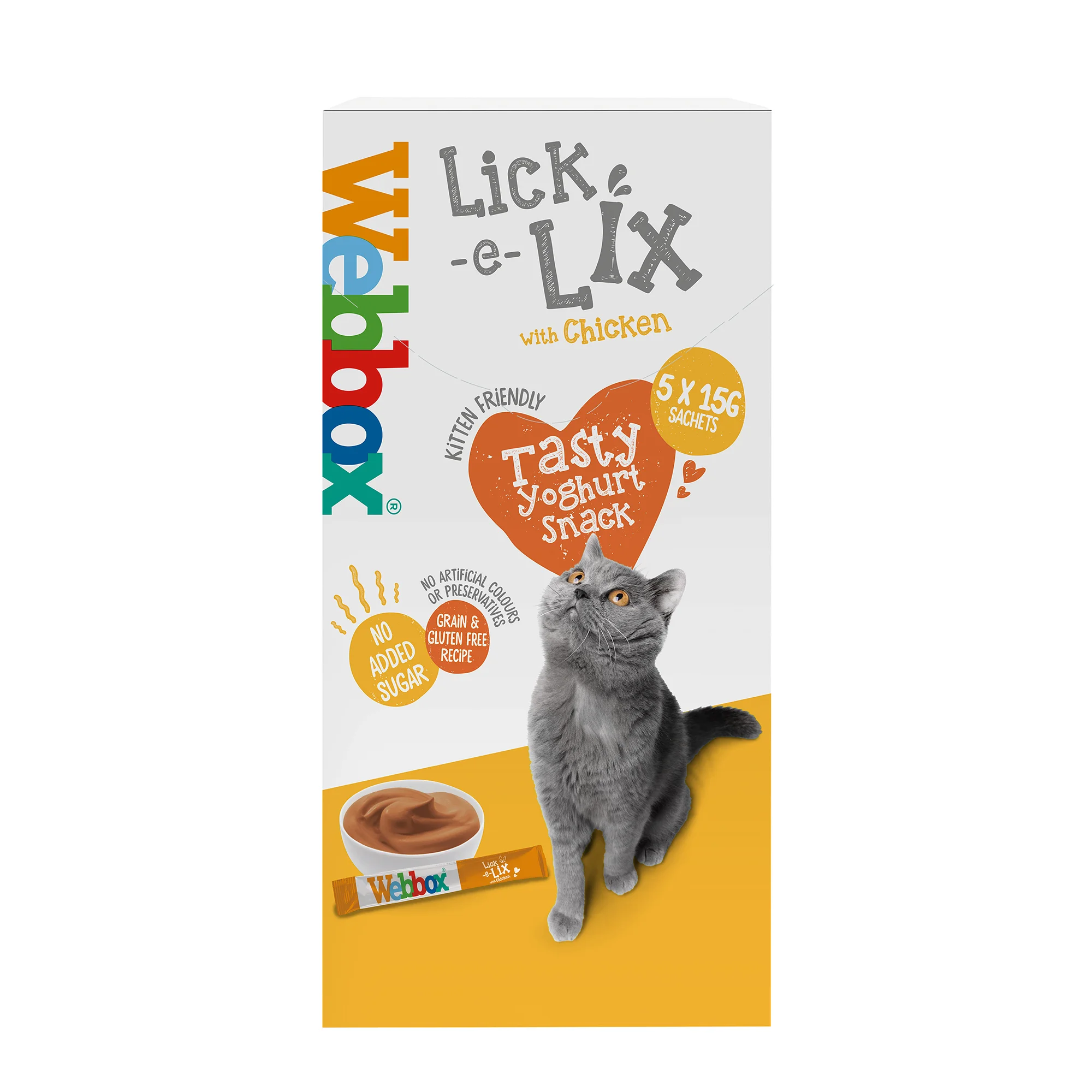 Optimized Webbox Lick-e-Lix Cat Treat Chicken Zinc 5x15g Official