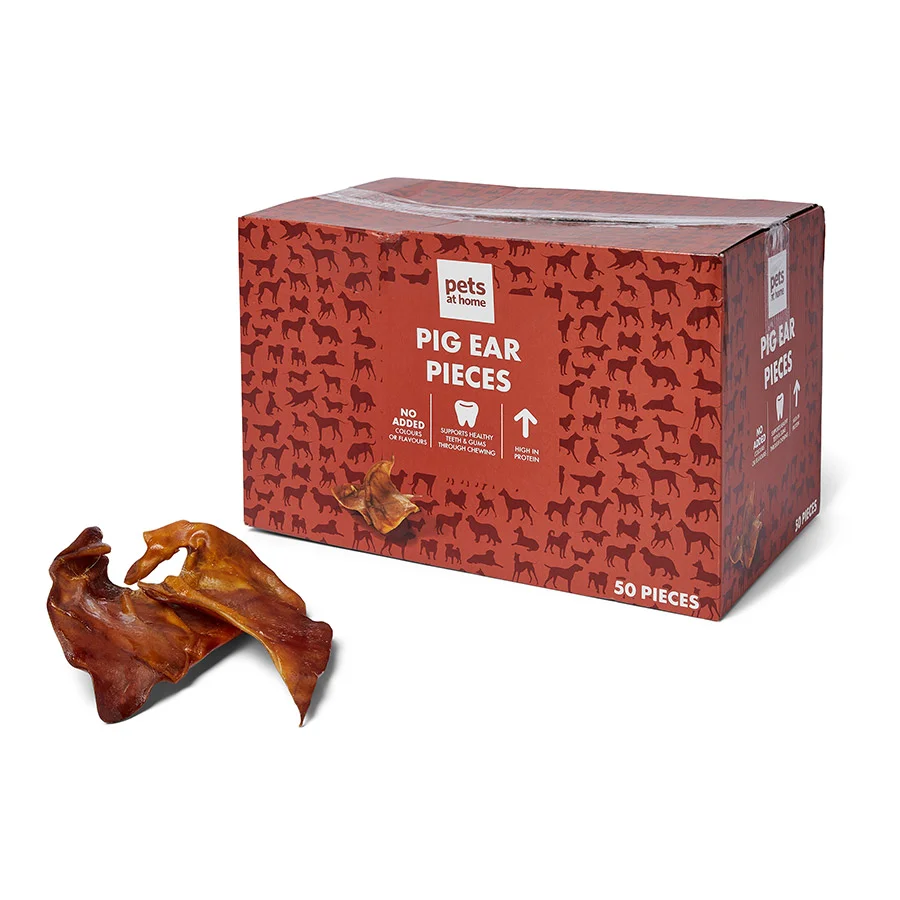 Original Design Pets at Home Pig Ear Dog Treats 50 Pack First-Class