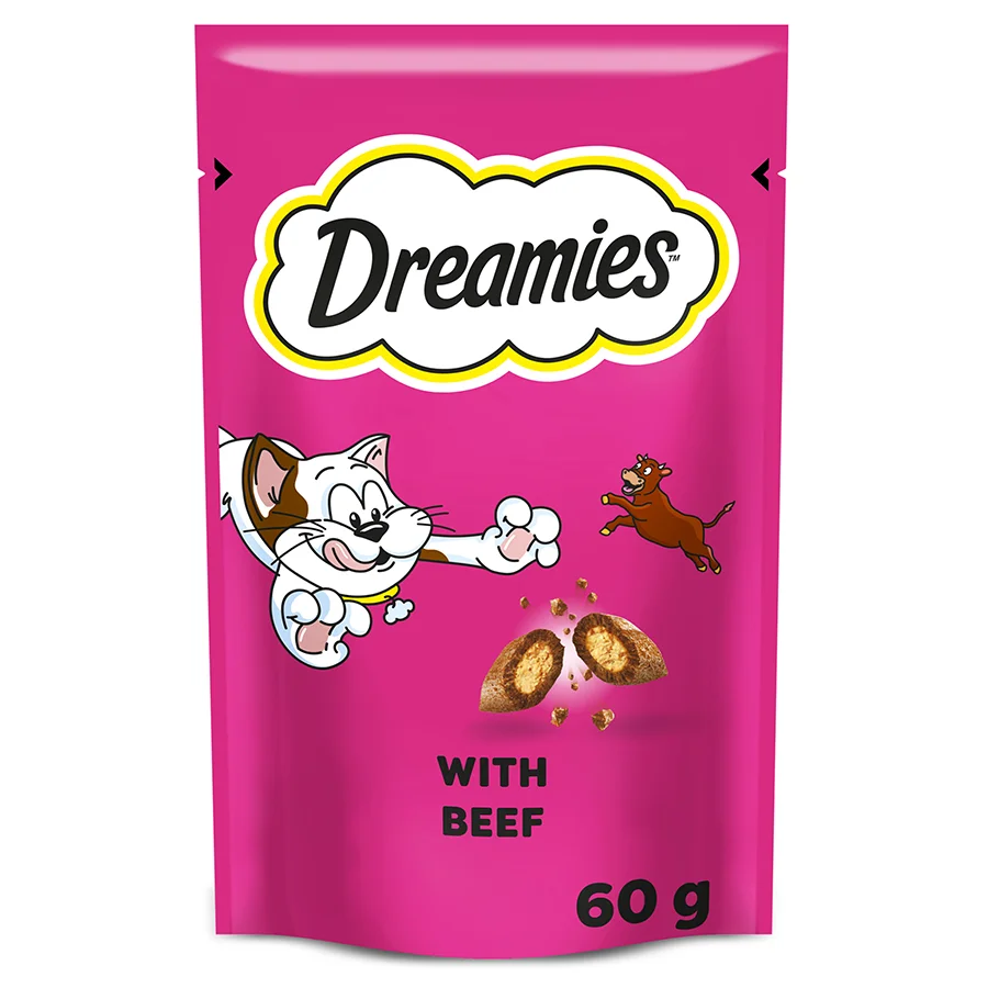 Green Dreamies Cat Treat Biscuits with Beef 60g Quality