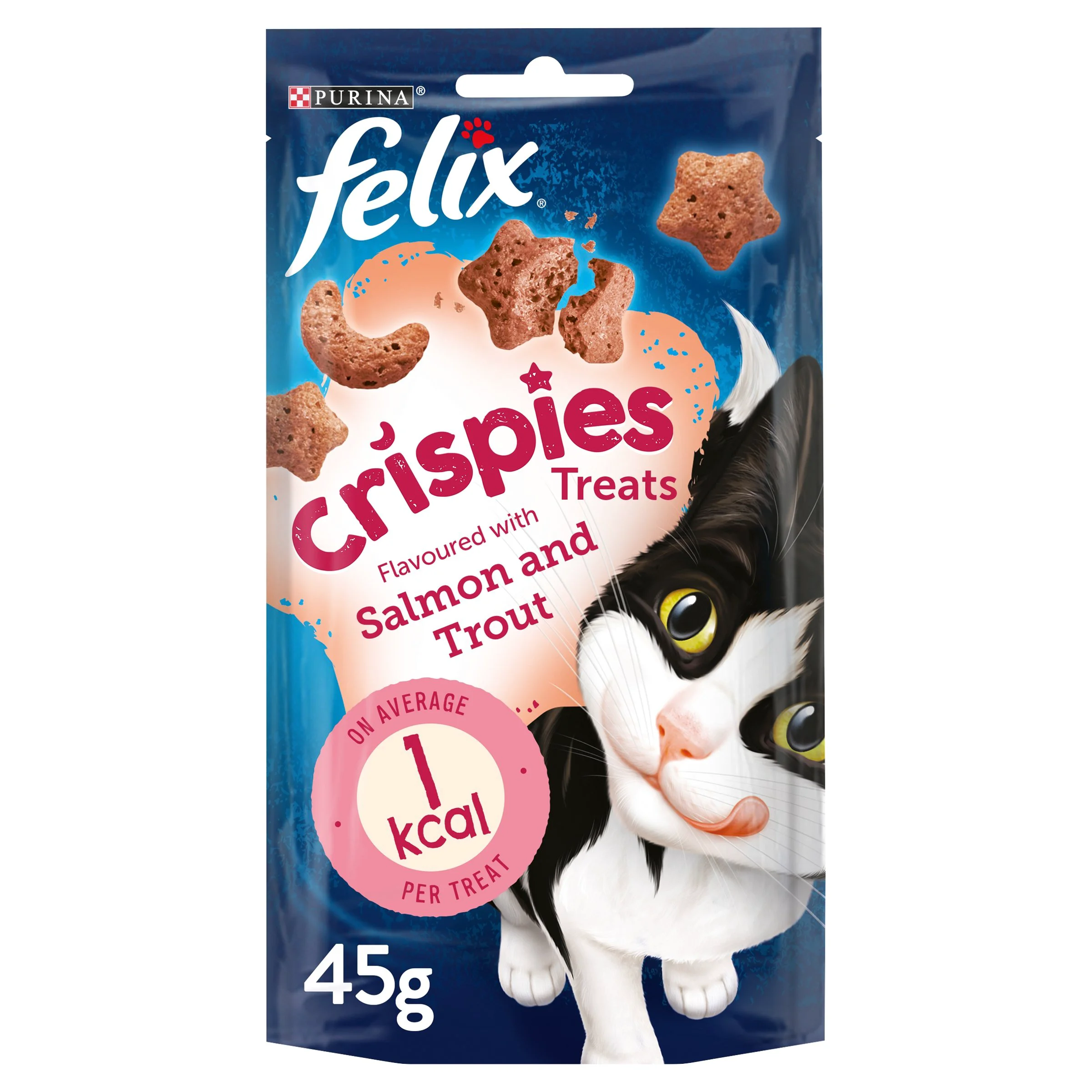 Proven Felix Crispies Cat Treats Salmon Trout 45g Crafted