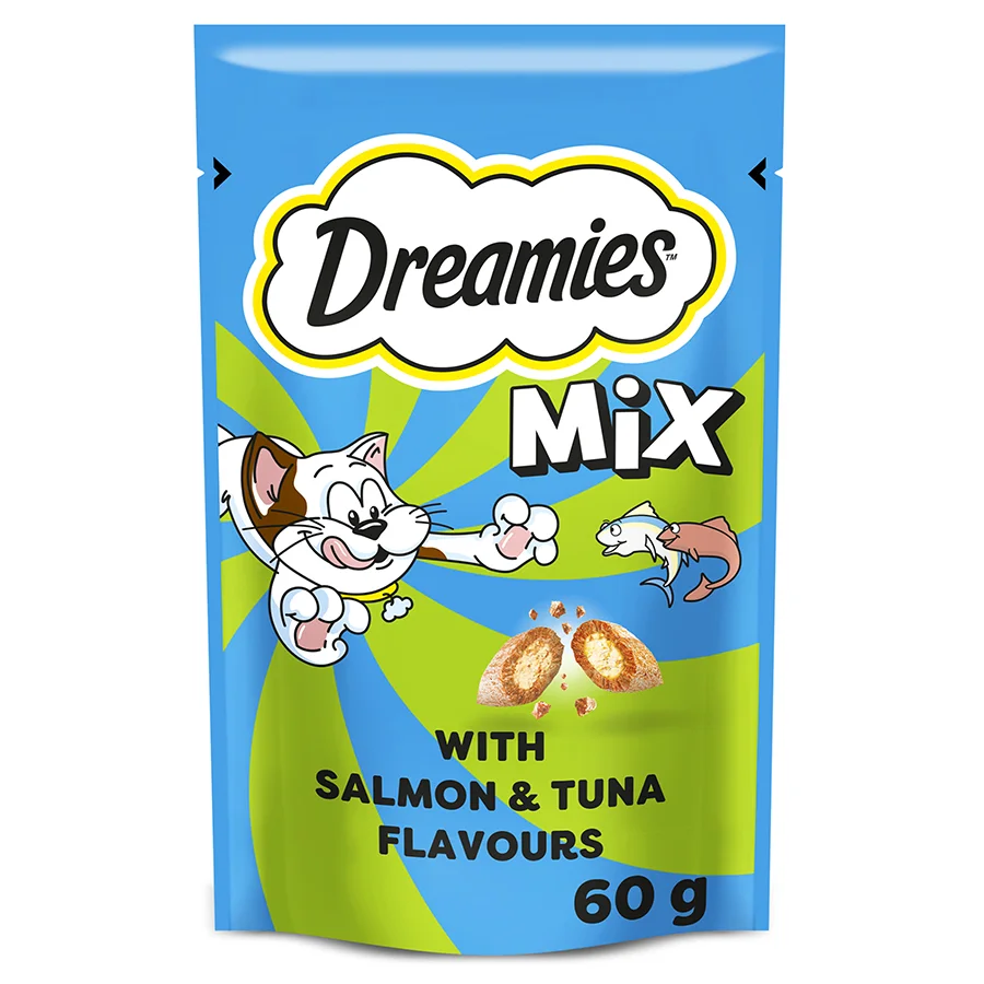 Certified Dreamies Mix Cat Treat Biscuits with Salmon Tuna 60g Eco-Friendly