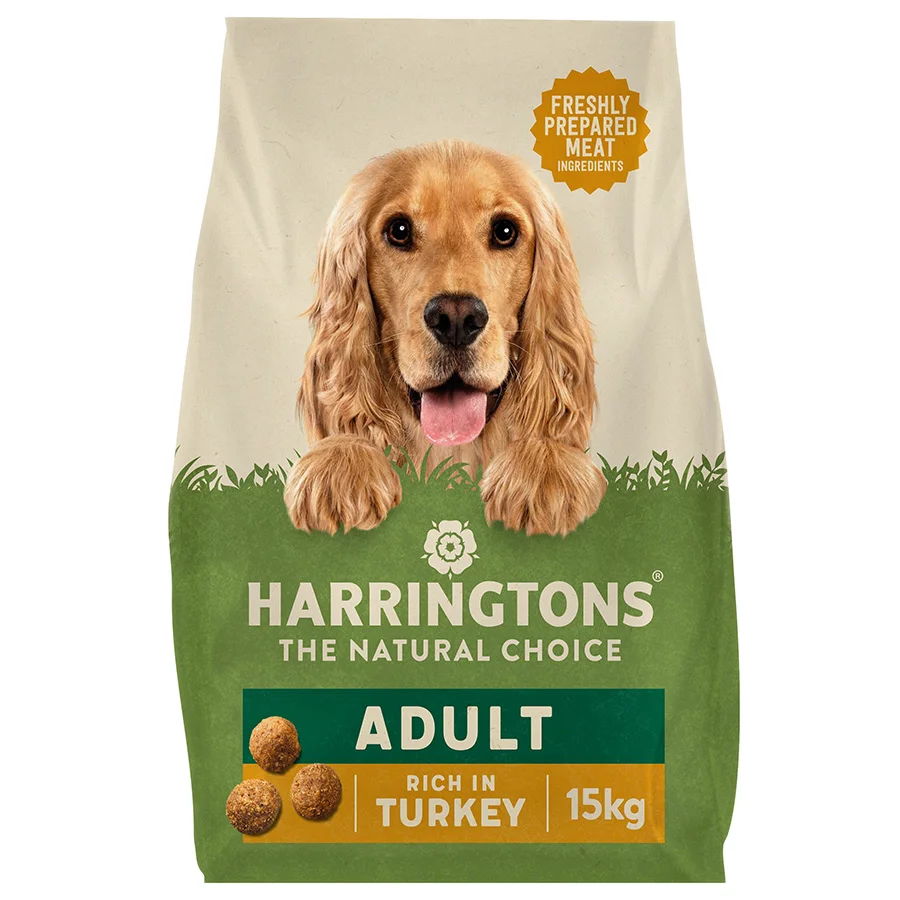 Traditional Harringtons Complete Natural Adult Dry Dog Food Turkey Veg 15kg Original