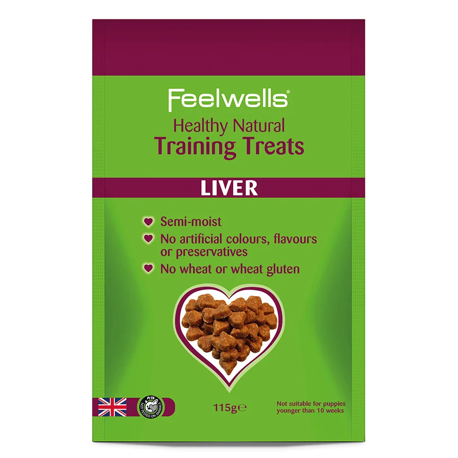 Official Feelwells Healthy Natural Training Liver Treats 115g Eco-Friendly