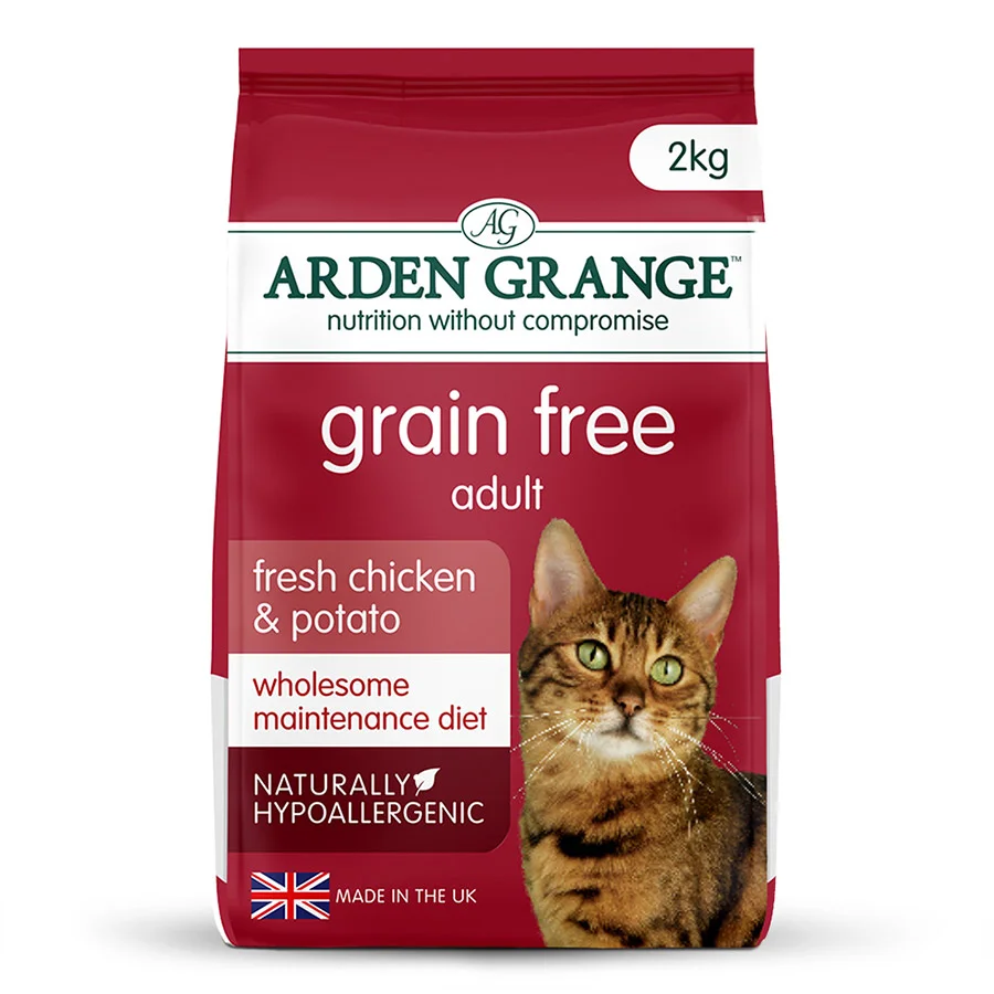 Optimized Arden Grange Grain Adult Cat Dry Food with Chicken Potato 4kg Practical