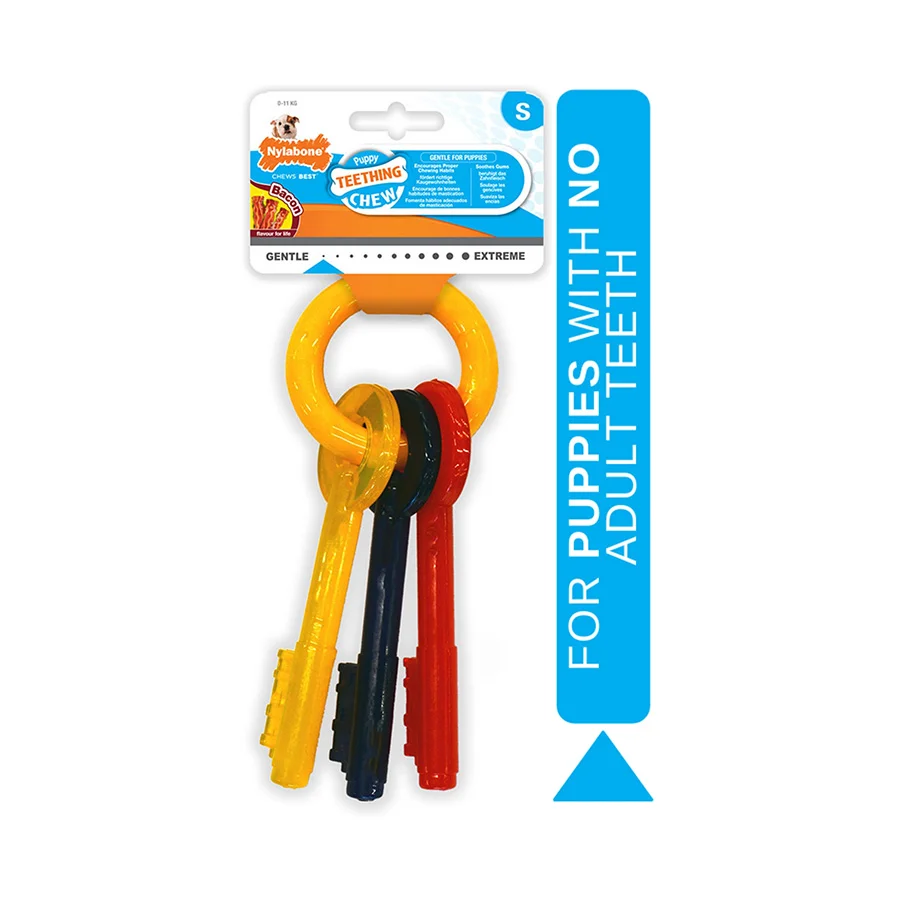 Durable Nylabone Puppy Chew Teething Keys Smart