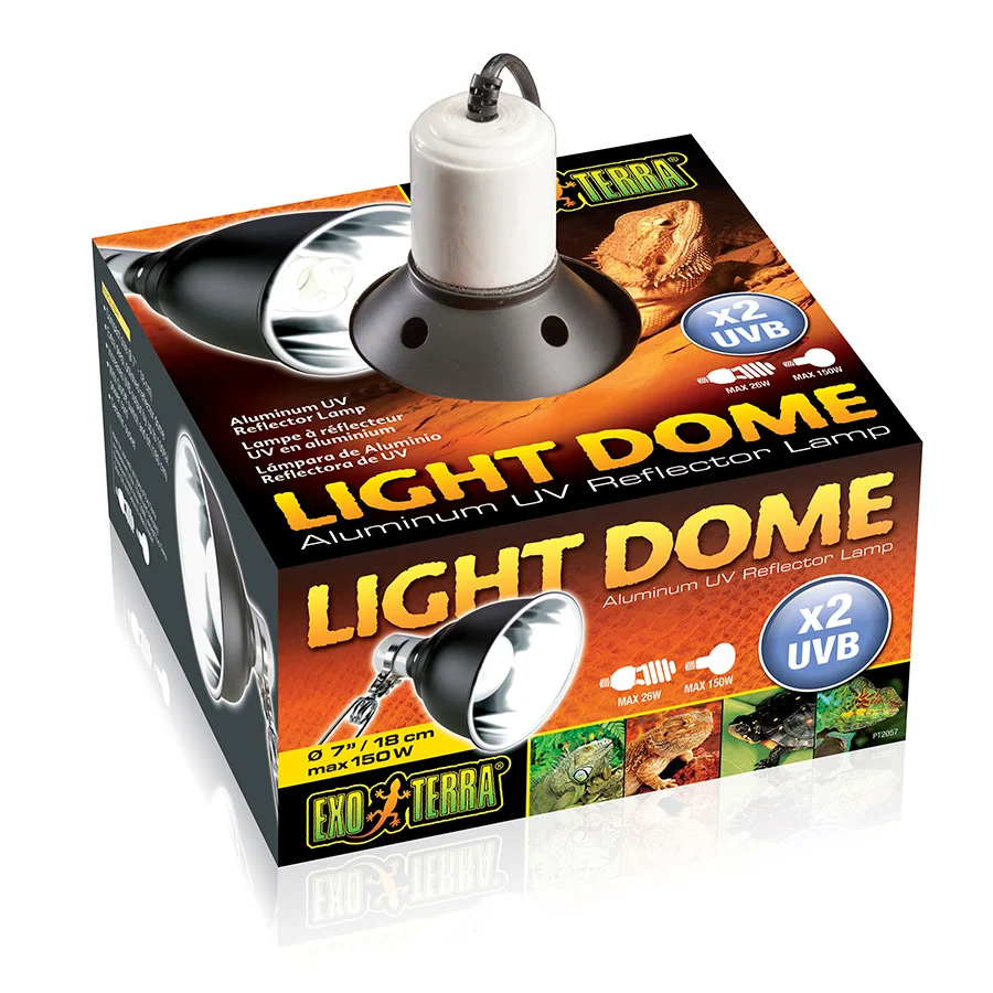Professional Exo Terra Reptile Light Dome Aluminium UV Reflector Lamp 18cm Trendy