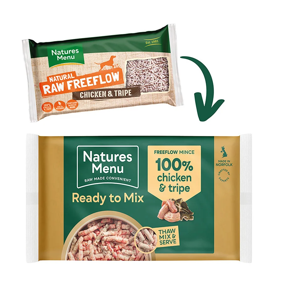 User-Friendly Natures Menu Flow Raw Adult Dog Food Chicken Tripe 2kg Secure